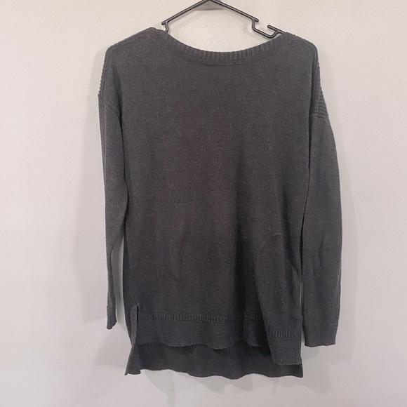 Old Navy Women's Small Long Dark Gray Sweater Cotton Blend Round Neck Oversized - Picture 9 of 15